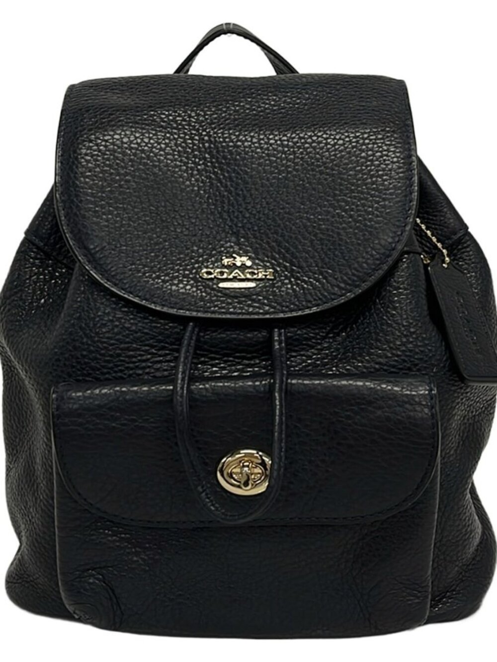 COACH F37621 Dark Navy Leather Backpack - Picture 11 of 15